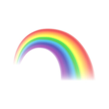 Mockup of rainbow arch curved element, realistic vector illustration isolated.