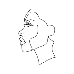 beautiful female face line drawing Perfect for covers