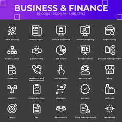 Business and Finance Icon Pack With Black Color