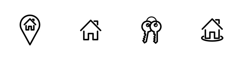 Conjunto de iconos de casa. Concepto de hogar. Nueva casa. Ilustración vectorial