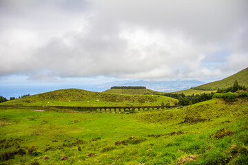 landscape with hills and blue sky