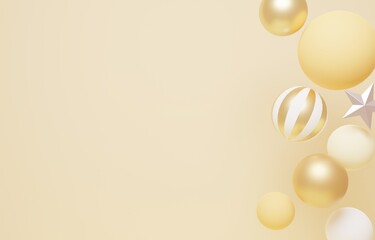 3D素材_かわいいオーナメント_イエロー