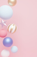 3D素材_かわいいオーナメント_パステルカラー