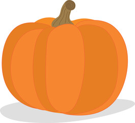 Orange pumpkin. Single element. Harvest, Halloween. Flat style. Vector.