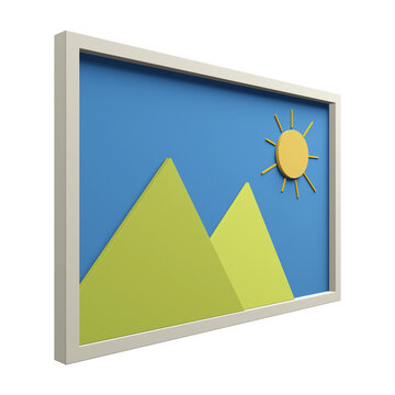 3D Cartoon Landscape in Frame