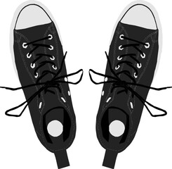 ハイカットスニーカーのベクターイラスト