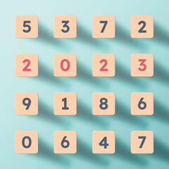 2023 happy new year. numbers minimalist style. vector linear numbers. design of greeting cards. vector illustration.