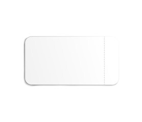 White ticket mockup with small stub perforation line - realistic coupon card