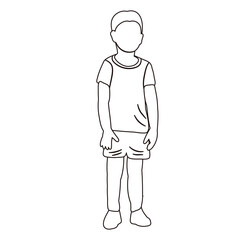 boy, guy sketch ,contour on white background