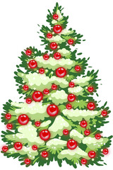 christmas tree with red balls