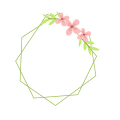 Monogram wedding frame with flower