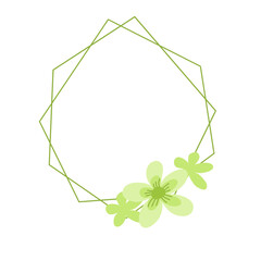 Monogram wedding frame with flower