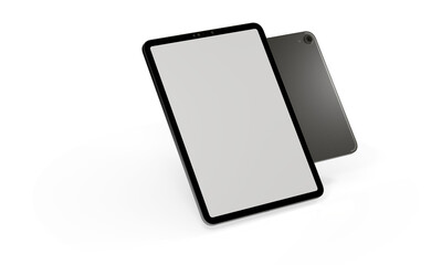 Naklejka na ściany i meble Modern black tablet computer isolated on white background. Tablet pc