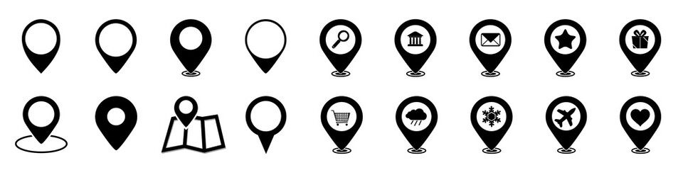 Different GPS Map Pointer Set - Business Icons
