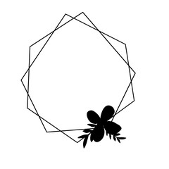 Monogram wedding frame with flower