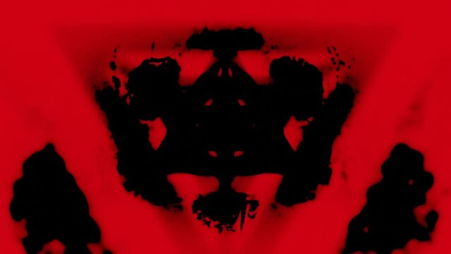 3d render abstraction of a creepy symbol, red colors with black spots