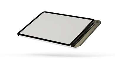 Realistic horizontal black tablet pc pad computer mockups