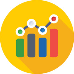 Bar Chart Colored Vector Icon