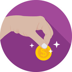 Coin Colored Vector Icon 