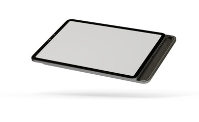 Obraz na płótnie Canvas 3D brandless tablet with empty screen isolated on white background