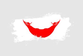 Flag of Easter Island country with hand drawn brush stroke vector illustration