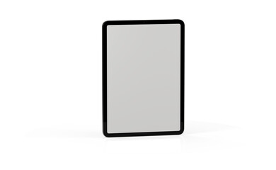 Modern black tablet computer isolated on white background. Tablet pc