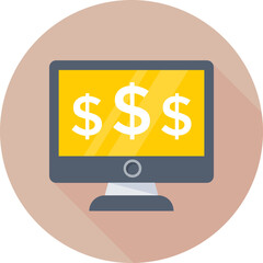 Online Earning Colored Vector Icon 