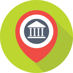 Bank Locator Colored Vector Icon 