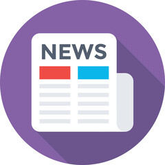 Newspaper Colored Vector Icon