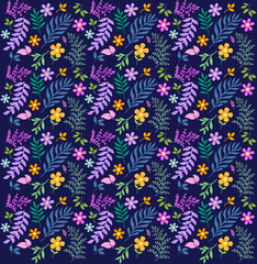 Flower Floral pattern design vector. Beautiful leaves and flower pattern design template vector.