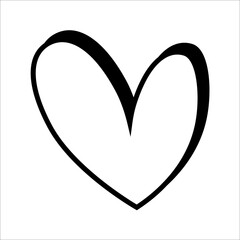 Heart icon, love symbol vector illustration on white background. EPS 10