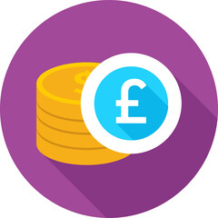 Pound coins Colored Vector Icon