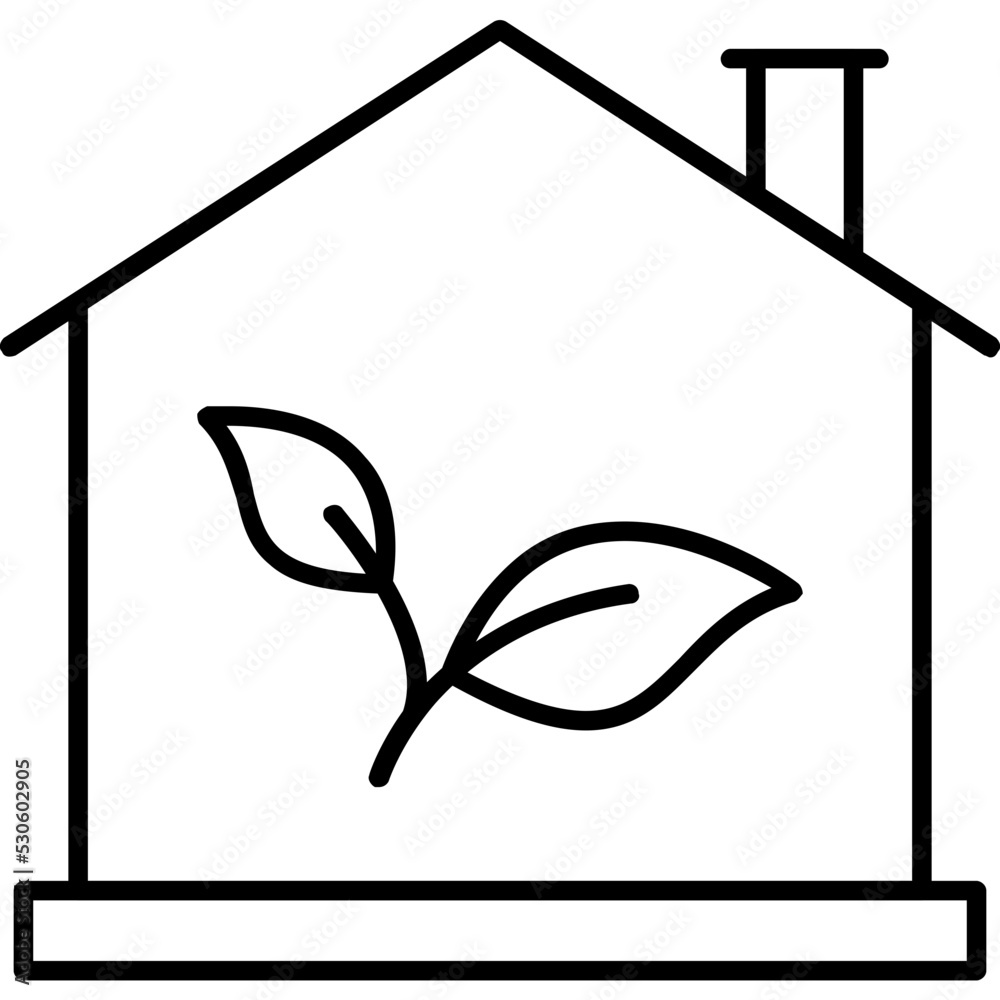 Sticker eco house icon