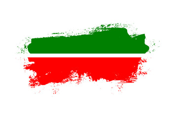 Flag of Tatarstan country with hand drawn brush stroke vector illustration