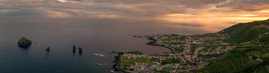 Sunset over the Atlantic Ocean from the Portuguese Azores islands.