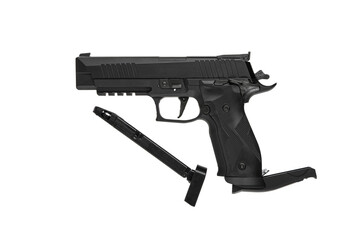 Air gun. Modern pneumatic weapon for air soft, sports and entertainment. A dummy, a copy of a real...