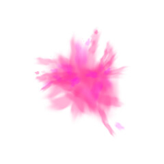 Pink cloud splash of color powder, realistic vector illustration isolated.