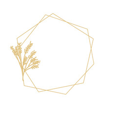 Monogram wedding frame with foliage