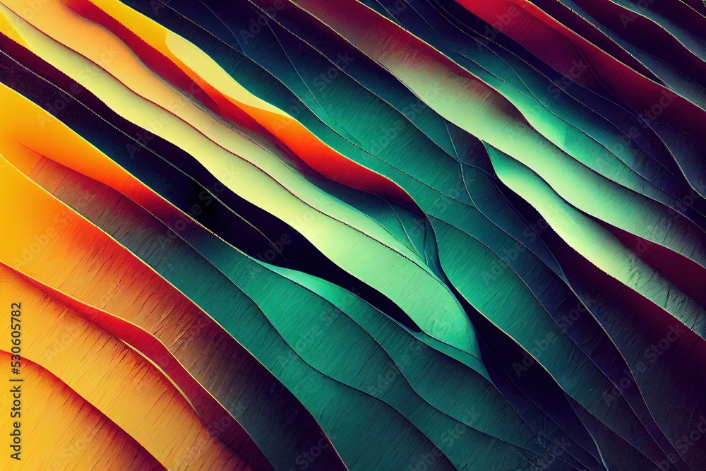 Sticker vertical 3d render of futuristic colorful abstract geometric fluid texture