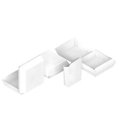 3D rendering illustration of fast food empty packages