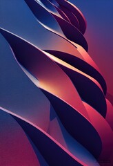 Vertical 3D render of futuristic purple abstract geometric fluid texture