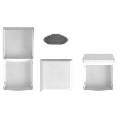 3D rendering illustration of fast food empty packages