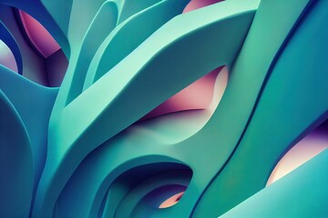 3D render of blue futuristic abstract geometric texture