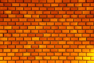 The brown brick wall background with warm lighting.