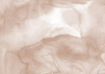 Watercolor beige neutral light background. Flowing paint on paper. Spots and streaks of watercolor.