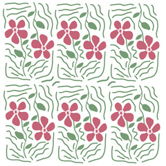 organic flat floral abstract pattern design