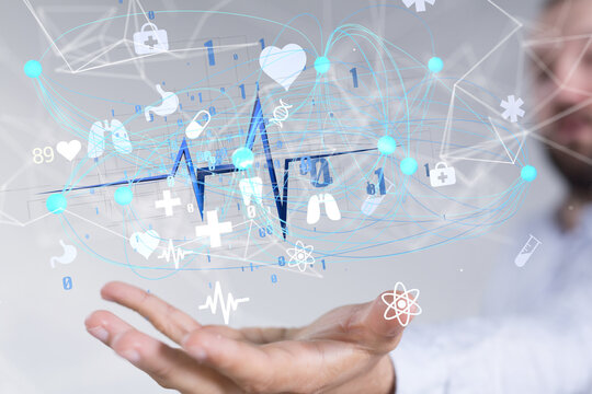 Global network. Blockchain. 3D illustration. Neural networks and artificial intelligence. Abstract