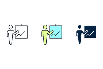 training line icon. Simple element illustration. training concept outline symbol design.