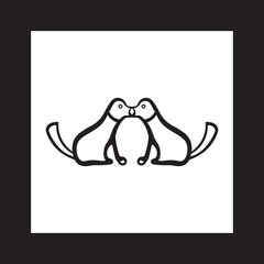 Two dog vector logo template design 