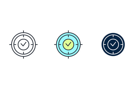 focus on task line icon. Simple element illustration. focus on task concept outline symbol design.